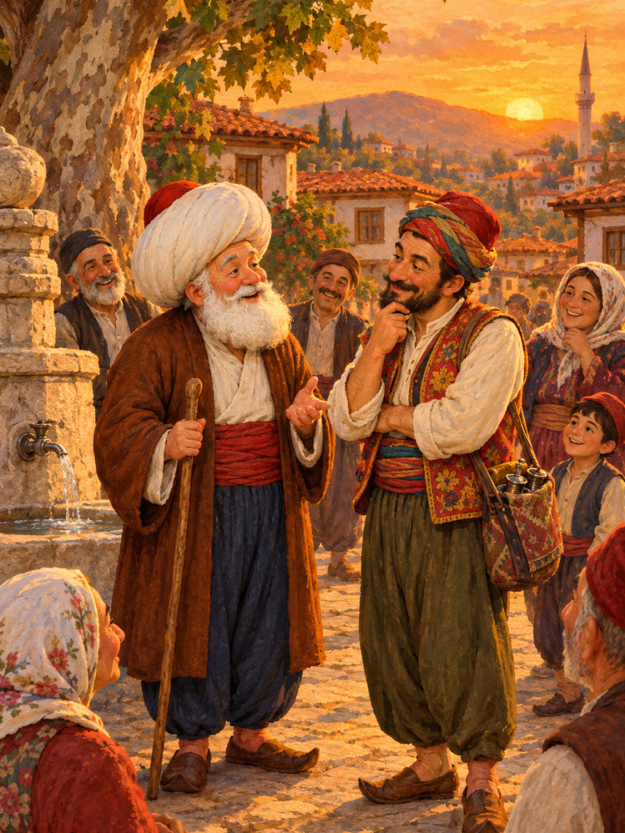 Köy meydanında herkesi güldüren bir sohbet anı